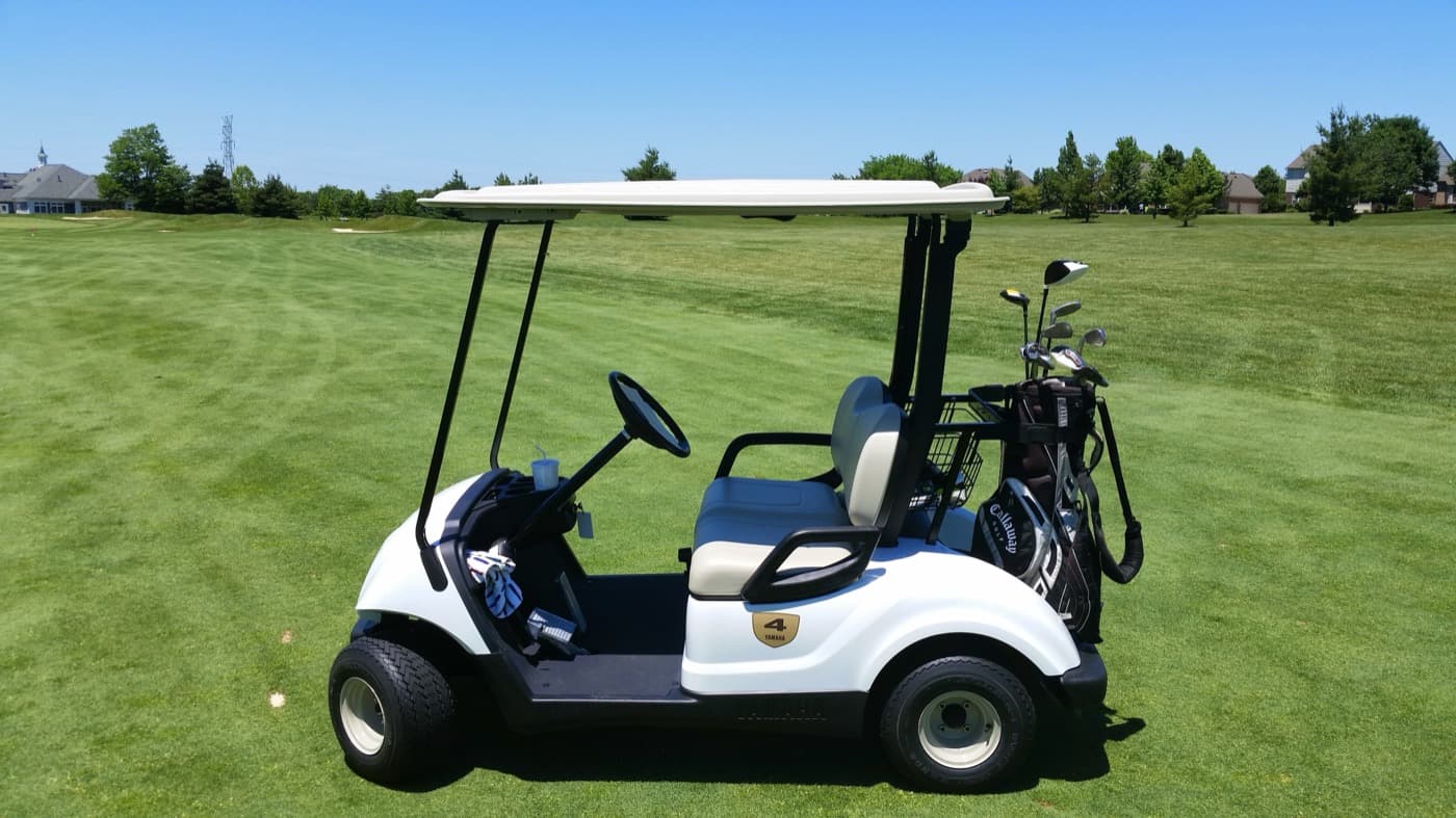 Golf cart on a fairway